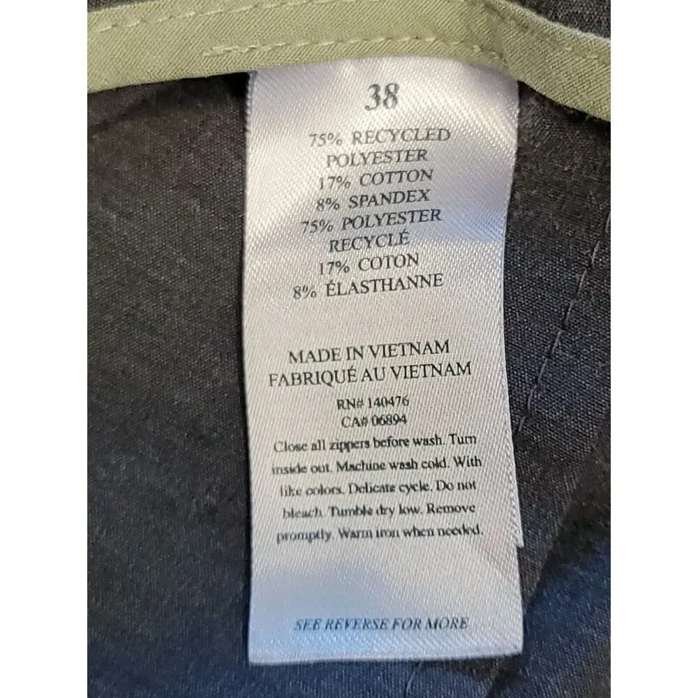 Faherty Shorts Mens 38 Gray Belt Loop All Day Flat Front Water Repellant MSC0012